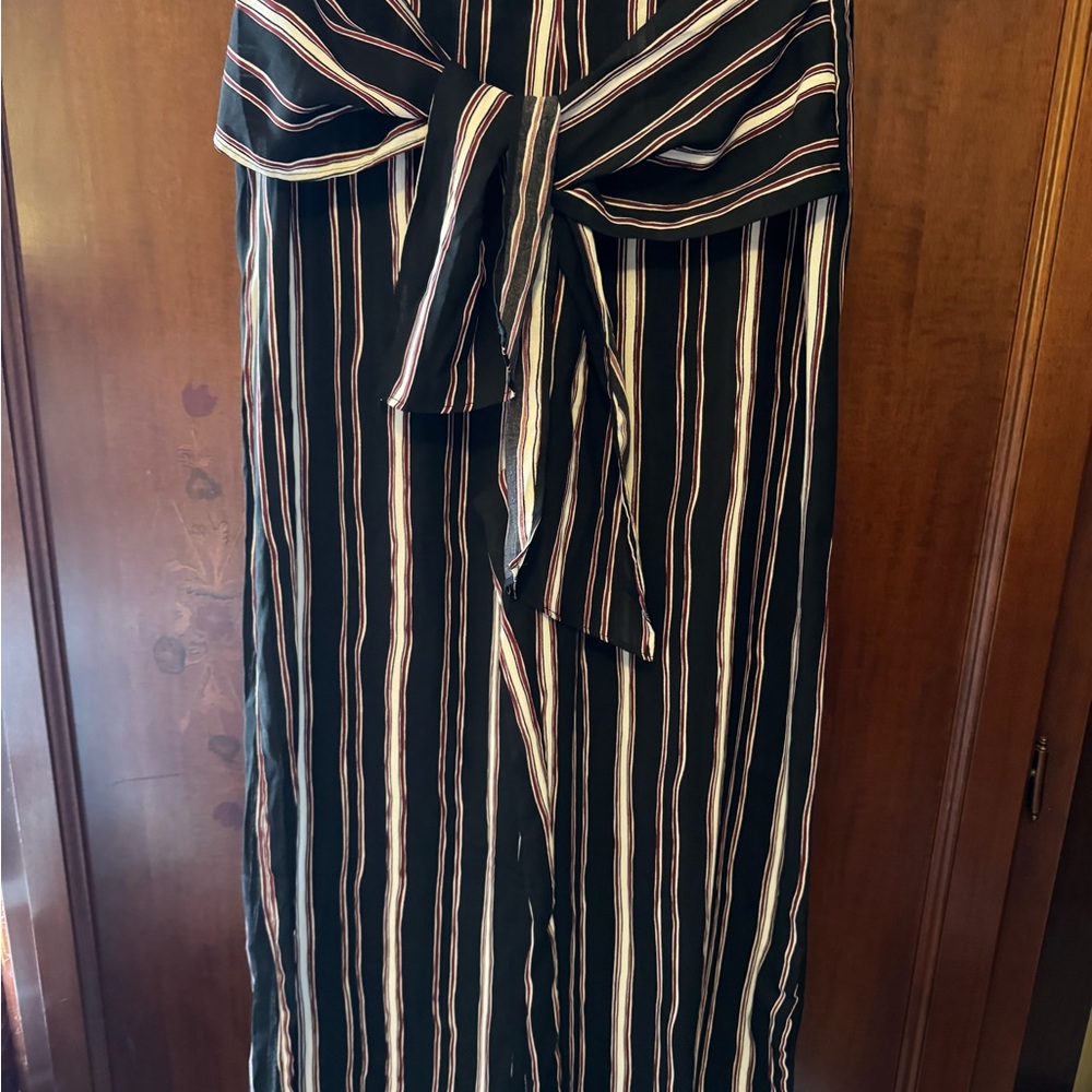 Striped Black Pants with Bow